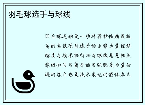 羽毛球选手与球线